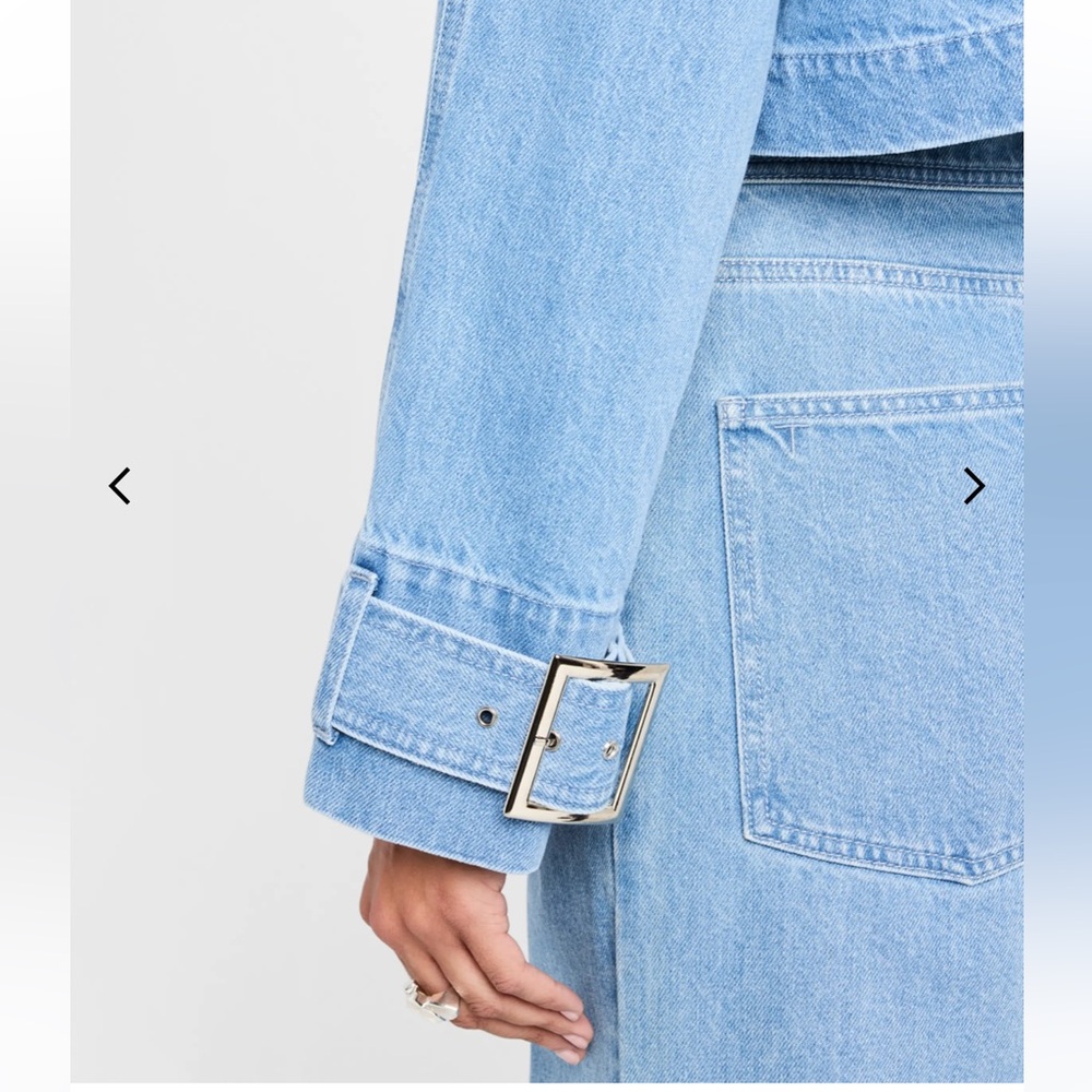 Toccin Tommy Cropped Denim Trench Coat - Picture 5 of 9
